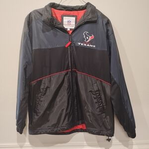 NFL Texans Black and Red Windbreaker